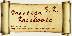 Vasilija Kašiković vizit kartica